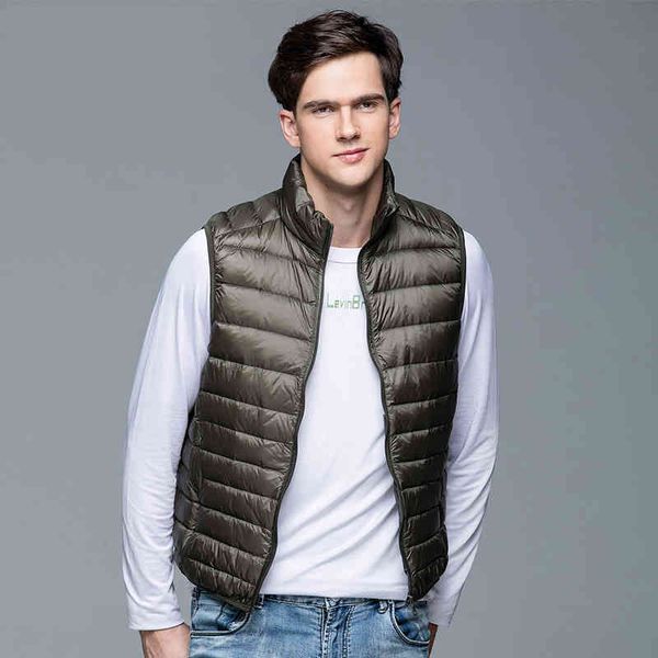 white duck feather men's coat, ultra light svels et, 2021, Black;brown