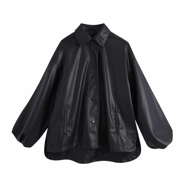 women's leather & faux puwd vintage woman oversized black coat 2021 fashion ladies autumn loose batwing sleeve outerwear female casual
women's leather & faux puwd vintage woman oversized black coat 2021 fashion ladies autumn loose batwing sleeve outerwear female casual