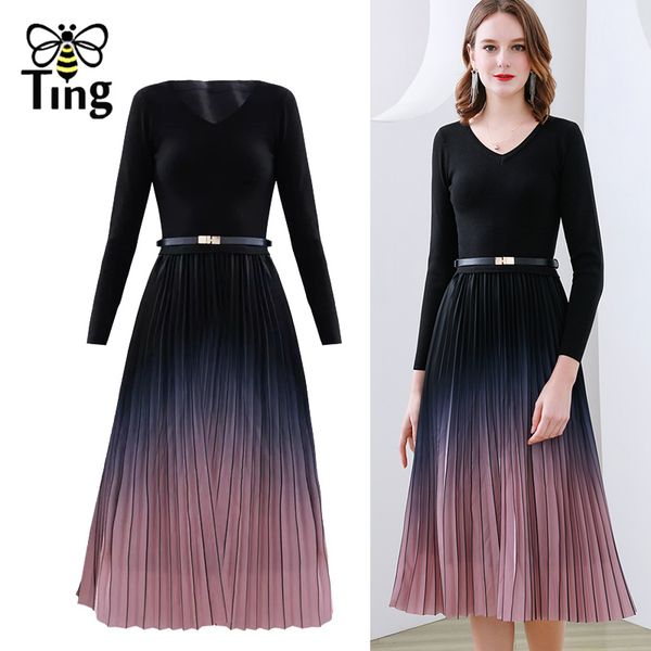 chic lady spring autumn knitting patchwork pleated midi dress elegant women casual long vestidos work frocks 210513, Black;gray
chic lady spring autumn knitting patchwork pleated midi dress elegant women casual long vestidos work frocks 210513, Black;gray