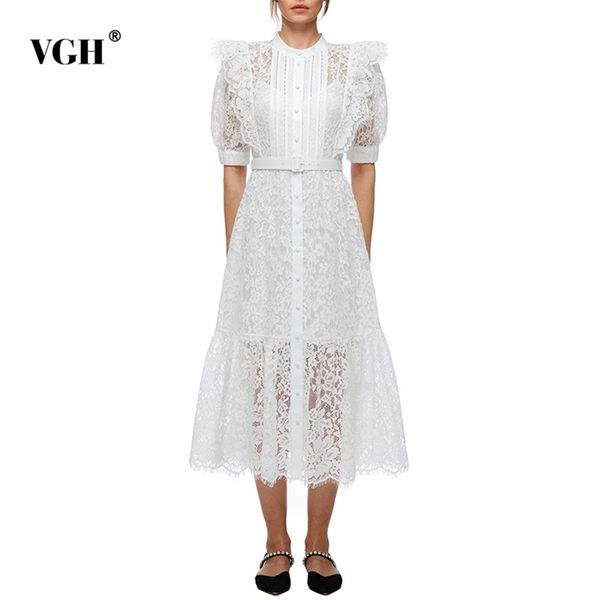 white elegant patchwork lace dress for women stand collar lantern half sleeve high waist sashes slim midi dresses female 210531, Black;gray
white elegant patchwork lace dress for women stand collar lantern half sleeve high waist sashes slim midi dresses female 210531, Black;gray