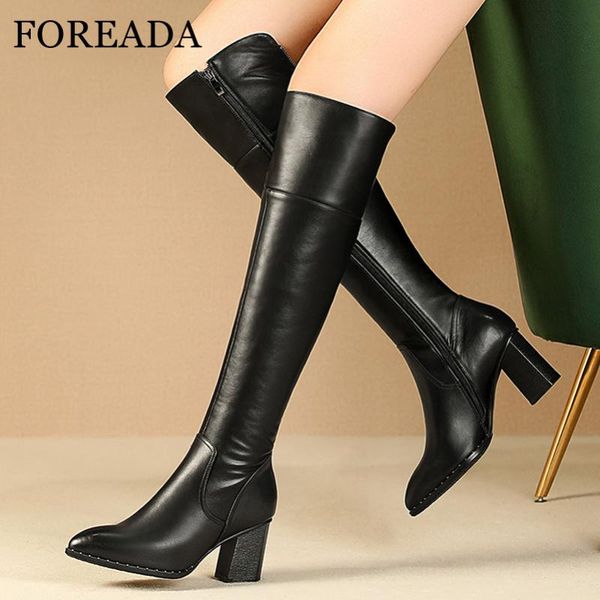 boots foreada real leather pointed toe over-the-knee women rivet high heel long zip chunky shoes female winter 34-42, Black
boots foreada real leather pointed toe over-the-knee women rivet high heel long zip chunky shoes female winter 34-42, Black