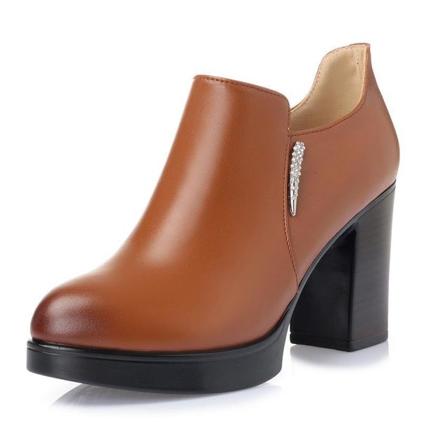 dress shoes 2021 women high heel platform round toe rhinestones genuine leather fashion female, Black
dress shoes 2021 women high heel platform round toe rhinestones genuine leather fashion female, Black