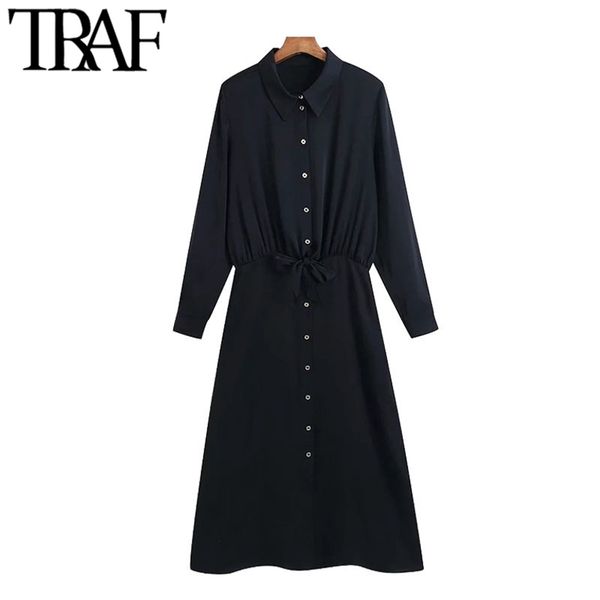 women chic fashion with drawstring pleated midi shirt dress vintage long sleeve button-up female dresses mujer 210507, Black;gray
women chic fashion with drawstring pleated midi shirt dress vintage long sleeve button-up female dresses mujer 210507, Black;gray