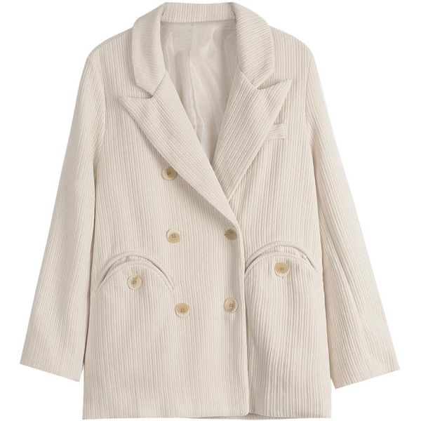 women's suits & blazers 2022 spring autumn british style suit jacket korean loose fashion women clothing long sleeve corduroy blazer co, White;black
women's suits & blazers 2022 spring autumn british style suit jacket korean loose fashion women clothing long sleeve corduroy blazer co, White;black