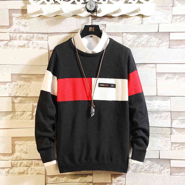 sweater knit men's clothing youth student t shirt casual pullover crew neck backing fashion, White;black
sweater knit men's clothing youth student t shirt casual pullover crew neck backing fashion, White;black