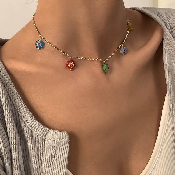 chokers bohemian colorful glazed flower charms choker necklace for women fashion geometric chains pendant collar jewelry gift, Golden;silver
chokers bohemian colorful glazed flower charms choker necklace for women fashion geometric chains pendant collar jewelry gift, Golden;silver