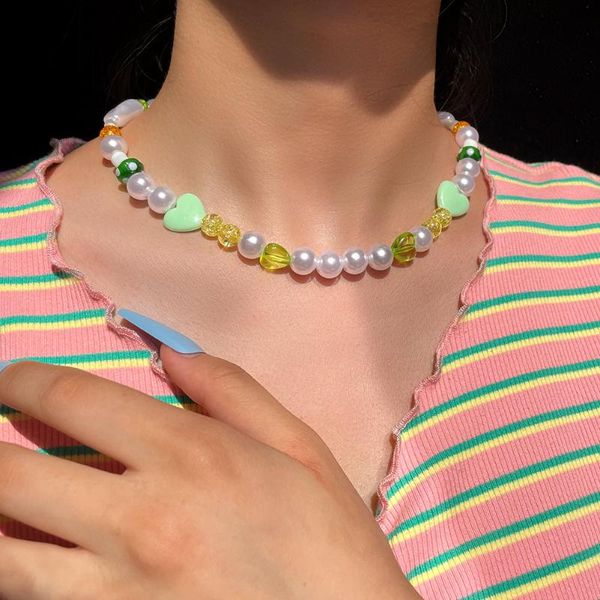 chains flatfoosie trendy acrylic mushroom heart beaded necklace for women irregular pearl crystal beads choker korean jewelry, Silver
chains flatfoosie trendy acrylic mushroom heart beaded necklace for women irregular pearl crystal beads choker korean jewelry, Silver