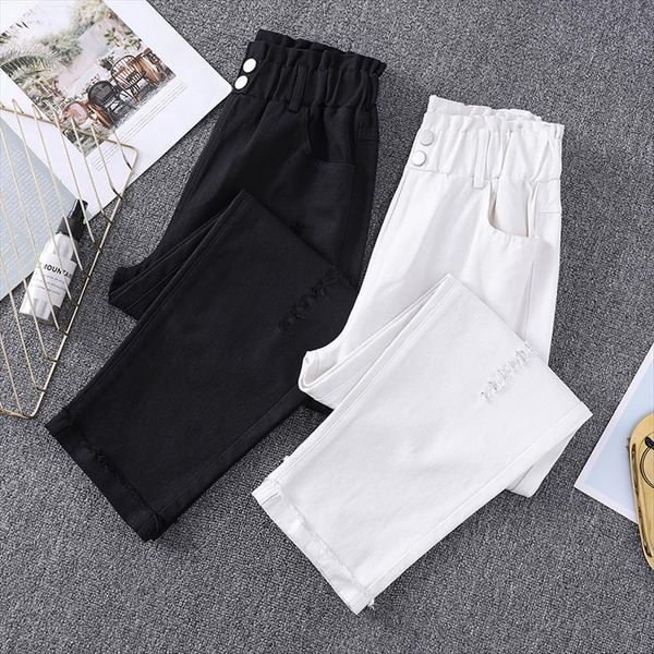 ripped jeans high waist womens pants plus size casual loose elastic spring autumn female ankle length straight 5xl, Black;white
ripped jeans high waist womens pants plus size casual loose elastic spring autumn female ankle length straight 5xl, Black;white