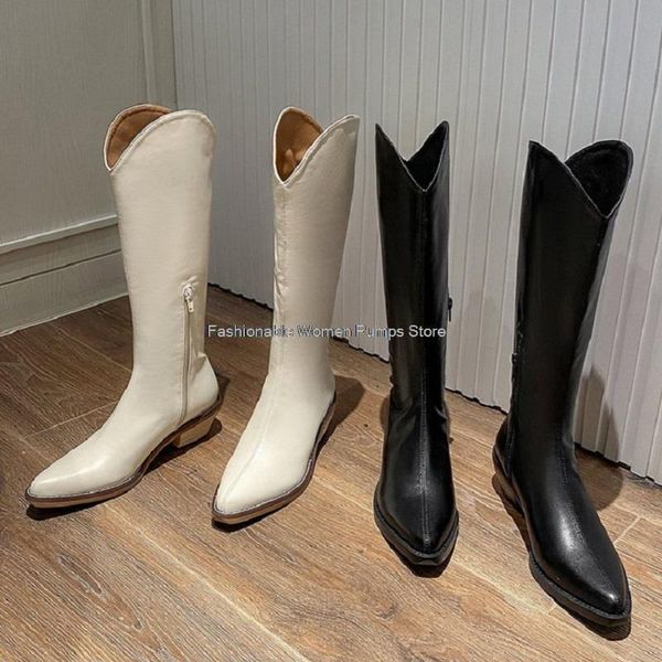 boots fashion women western knee high knight retro long cowboy shoes pointed toe thick heels ladies footwear winter, Black
boots fashion women western knee high knight retro long cowboy shoes pointed toe thick heels ladies footwear winter, Black