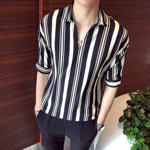 summer men fashion short sleeve regular fit button down shirt casual vertical striped shirts business 7 colors men's, White;black
summer men fashion short sleeve regular fit button down shirt casual vertical striped shirts business 7 colors men's, White;black