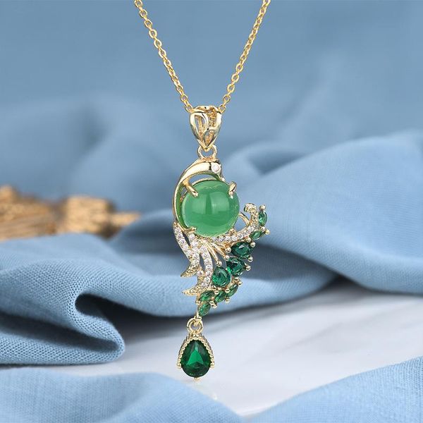 charm women classic green crystal pendant dubai wedding party fashion necklace for bridal jewelry accessories necklaces, Silver
charm women classic green crystal pendant dubai wedding party fashion necklace for bridal jewelry accessories necklaces, Silver