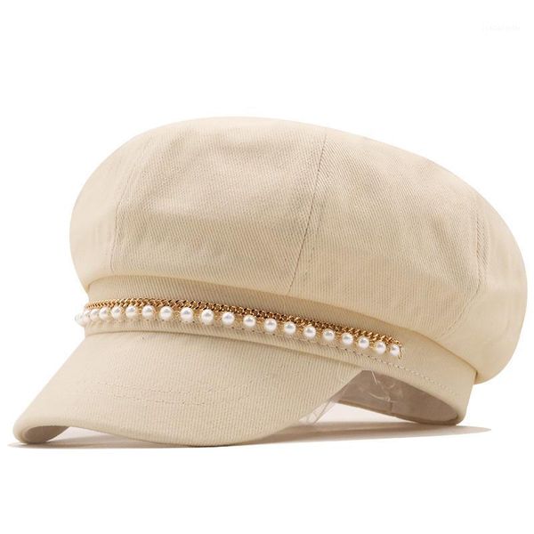 berets utumn winter beige cotton pearl military for women female flat army cap salior hat girl travel ladies painters, Blue;gray
berets utumn winter beige cotton pearl military for women female flat army cap salior hat girl travel ladies painters, Blue;gray