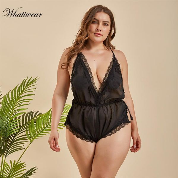 women's jumpsuits & rompers whatiwear plus size deep v neck lace bodysuit transparent female body teddies 2021 women mesh, Black;white
women's jumpsuits & rompers whatiwear plus size deep v neck lace bodysuit transparent female body teddies 2021 women mesh, Black;white