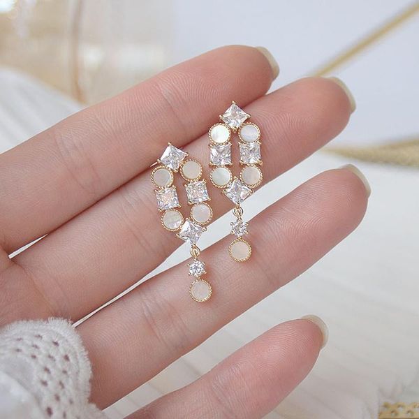 real gold plated cz cubic zircon geometric stud earrings for women delicate jewelry elegant shell, Golden;silver
real gold plated cz cubic zircon geometric stud earrings for women delicate jewelry elegant shell, Golden;silver