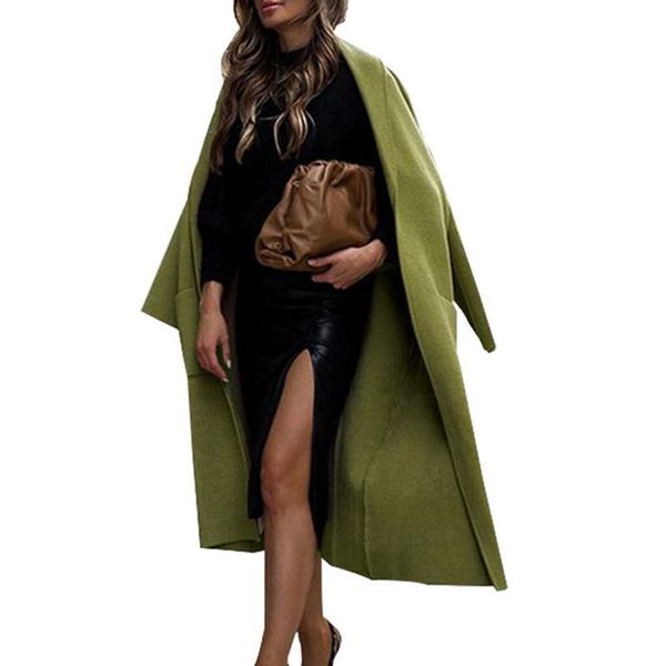 women's wool & blends autumn winter woolen coat 2021 medium length casual long sleeved solid color loose cardigan jacket female parka, Black
women's wool & blends autumn winter woolen coat 2021 medium length casual long sleeved solid color loose cardigan jacket female parka, Black