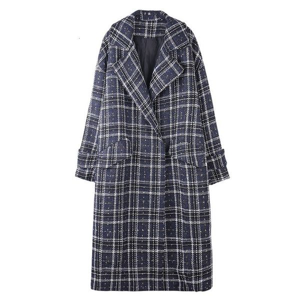 new autumn winter long wool blends women loose tweed plaid jackets trench coats outerwear oversize 201223, Black
new autumn winter long wool blends women loose tweed plaid jackets trench coats outerwear oversize 201223, Black