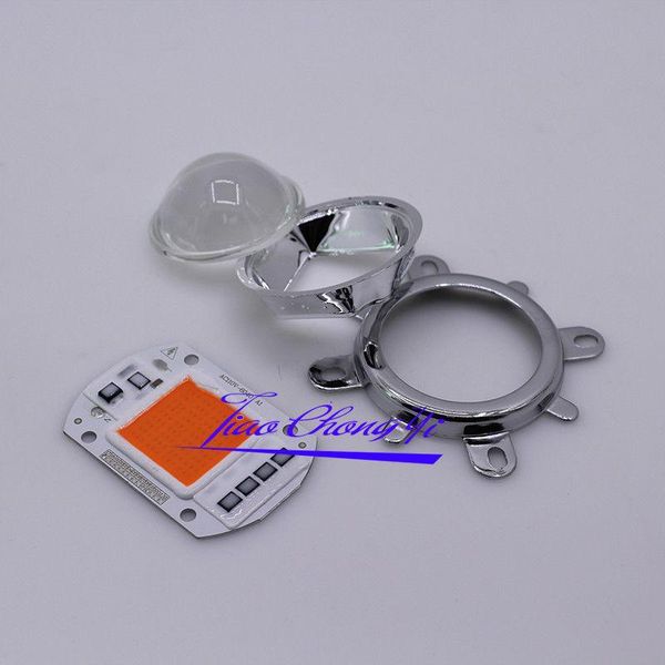 light beads 1set ac 220/110v 50w led full spectrum 380nm-840nm+44mm 60lens f grow