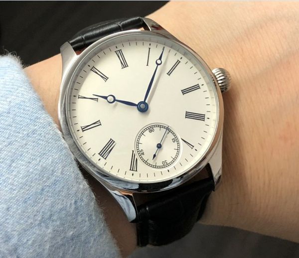 41mm no email white dial asian 6498 17 jewelry mechanical hand wind movement men watches gr98-20, Slivery;brown
41mm no email white dial asian 6498 17 jewelry mechanical hand wind movement men watches gr98-20, Slivery;brown