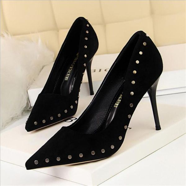 dress shoes bigtree women 2021 high heels basic office ladies shoe rivet pumps female fashion retro zapatos de mujer summer, Black
dress shoes bigtree women 2021 high heels basic office ladies shoe rivet pumps female fashion retro zapatos de mujer summer, Black