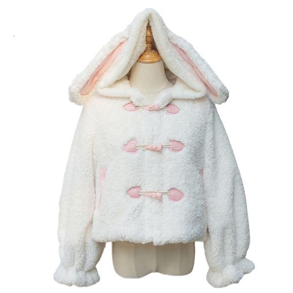 lolita winter teddy coat soft girls ffy jacket women fleece cute kawaii bunny ears plush thick warm faux fur short overcoat, Black;gray
lolita winter teddy coat soft girls ffy jacket women fleece cute kawaii bunny ears plush thick warm faux fur short overcoat, Black;gray