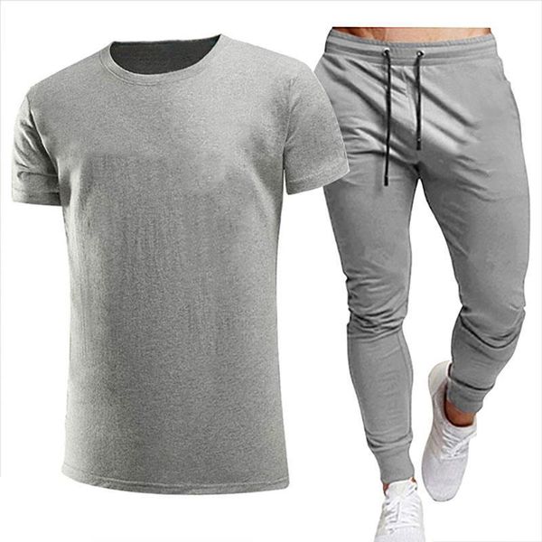 men's tracksuits o-neck t-shirt suit lace trendy pants fitness sports leisure summer style, Gray
men's tracksuits o-neck t-shirt suit lace trendy pants fitness sports leisure summer style, Gray