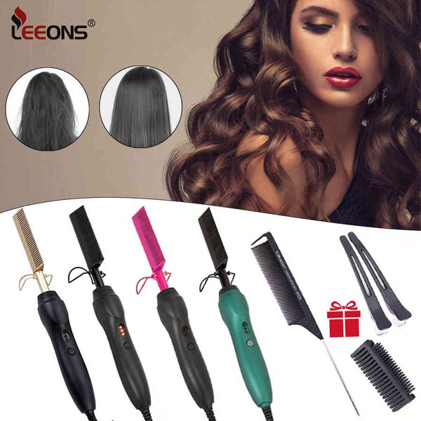 leeons electric wet and dry hair curler straightening heating iron environmentally gold comb, Black
leeons electric wet and dry hair curler straightening heating iron environmentally gold comb, Black