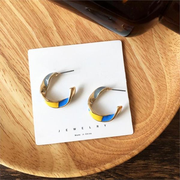hoop & huggie 1 pair classic fashion earrings gold plated yellow blue enamel braided twisted earring art for women party jewelry gift, Golden;silver
hoop & huggie 1 pair classic fashion earrings gold plated yellow blue enamel braided twisted earring art for women party jewelry gift, Golden;silver