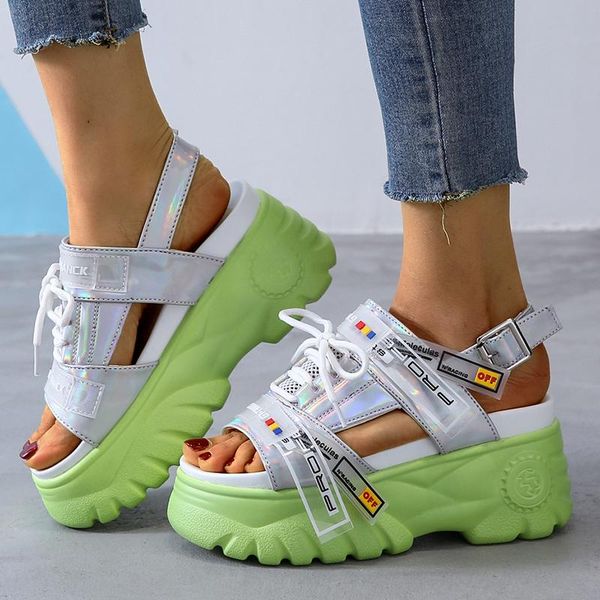 9cm/3.5 inch height flat platform sandals thick bottom women's fashion shoes woman, Black
9cm/3.5 inch height flat platform sandals thick bottom women's fashion shoes woman, Black