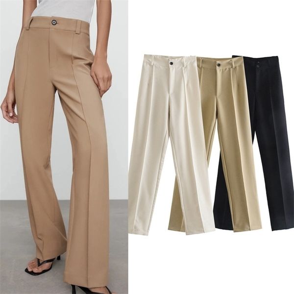 spring summer women long trousers fashion mid waist button straight pants female chiffon 210524, Black;white
spring summer women long trousers fashion mid waist button straight pants female chiffon 210524, Black;white