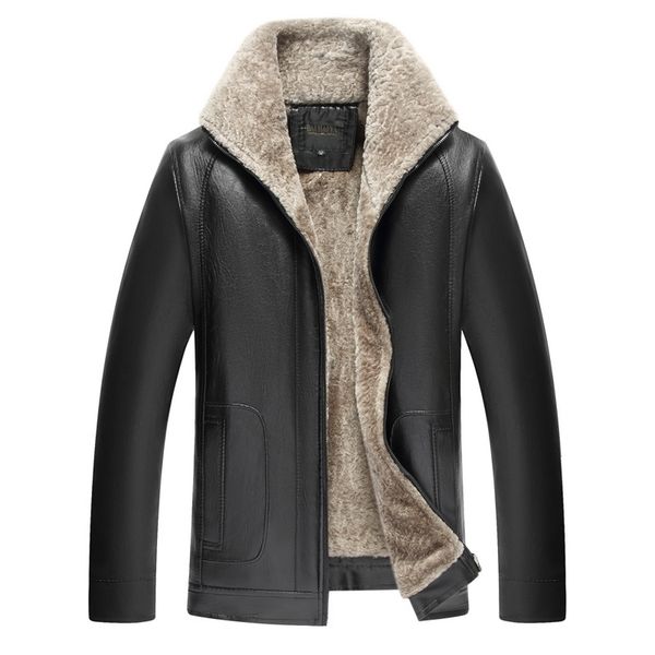 thickened middle-aged and elderly pu leather clothing products men's fur integration, Black
thickened middle-aged and elderly pu leather clothing products men's fur integration, Black