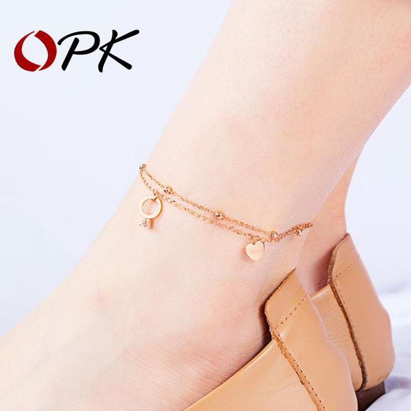 anklets opk double layers ankle bracelet rose gold love heart sandals women summer foot stainless steel link chain gz098, Red;blue
anklets opk double layers ankle bracelet rose gold love heart sandals women summer foot stainless steel link chain gz098, Red;blue