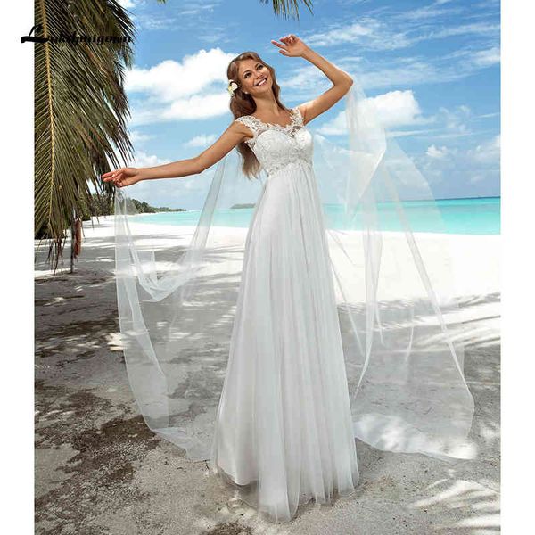 new charming lace appliques beach 2021 cape boho short sleeves a line wedding gowns with beads vestidos de nova touf, White
new charming lace appliques beach 2021 cape boho short sleeves a line wedding gowns with beads vestidos de nova touf, White