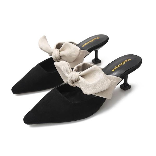 slippers women cat thin heel slides bow-band high heels ol dress shoes bowknot mules velvet pointed toe flipflops luxury pantufa, Black
slippers women cat thin heel slides bow-band high heels ol dress shoes bowknot mules velvet pointed toe flipflops luxury pantufa, Black