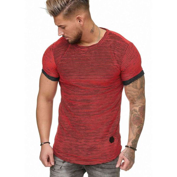 men's t shirt shor sleeve casual slim sripe booming summer rend round ne, White;black
men's t shirt shor sleeve casual slim sripe booming summer rend round ne, White;black