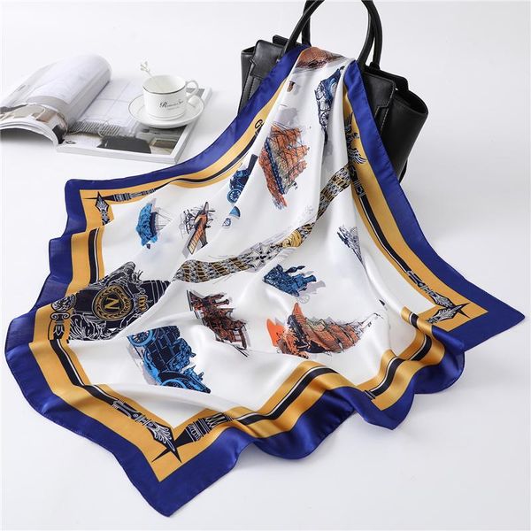 scarves luxury bran women silk scarf shawls foulard neck hair band lady retro print neckerchief bandana summer kerchief, Blue;gray
scarves luxury bran women silk scarf shawls foulard neck hair band lady retro print neckerchief bandana summer kerchief, Blue;gray