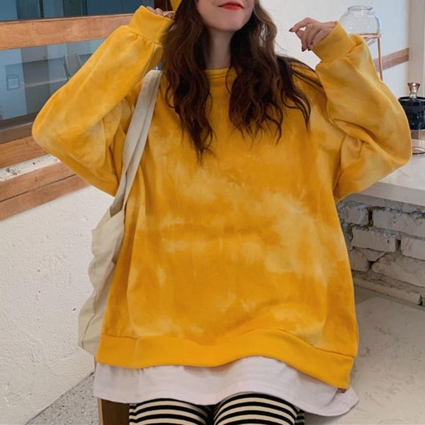 women's hoodies & sweatshirts korean version pullover plus cashmere loose autumn and winter tie dye street fashion round neck coat, Black
women's hoodies & sweatshirts korean version pullover plus cashmere loose autumn and winter tie dye street fashion round neck coat, Black