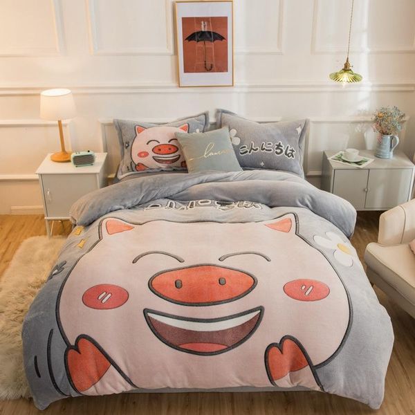 bedding sets smile pig velvet thick warmth flannel 4pcs simple large version double-sided snowflake milk comforter
bedding sets smile pig velvet thick warmth flannel 4pcs simple large version double-sided snowflake milk comforter