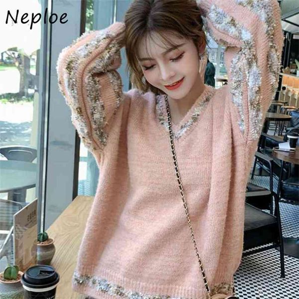 autumn winter v-neck chic patchwork sweaters women loose knitted pullovers fresh sweet warm femme 1f744 210422, White;black
autumn winter v-neck chic patchwork sweaters women loose knitted pullovers fresh sweet warm femme 1f744 210422, White;black