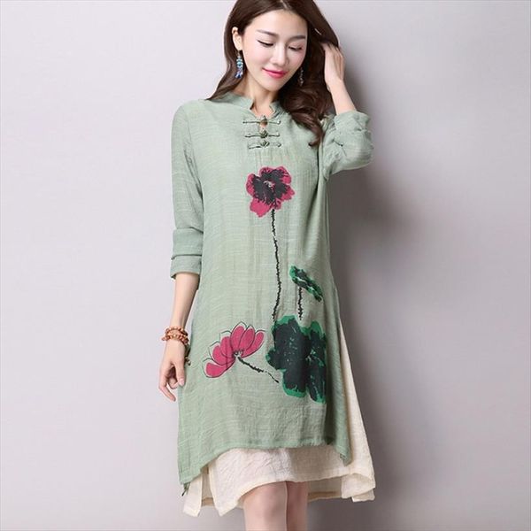 spring national wind casual women dress long sleeved cotton linen plus size dresses simple printing cx002, Black;gray
spring national wind casual women dress long sleeved cotton linen plus size dresses simple printing cx002, Black;gray