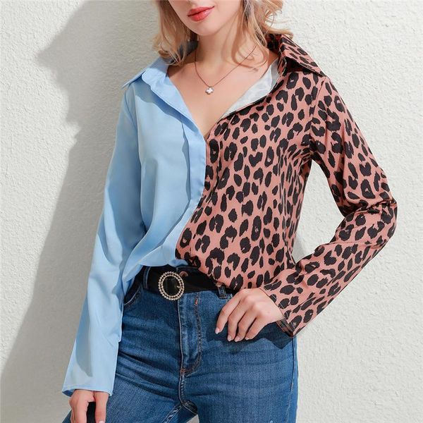 autumn women leopard patchwork blouse fashion turn down collar long sleeves shirt streetwear female women's blouses & shirts, White
autumn women leopard patchwork blouse fashion turn down collar long sleeves shirt streetwear female women's blouses & shirts, White