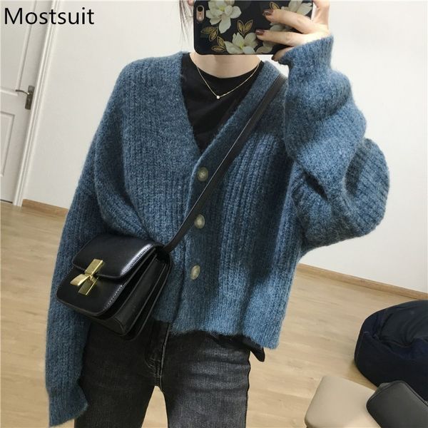 v-neck single-breasted short cardigan sweater women full sleeve solid loose vintage korean jumpers femme autumn 210514, White
v-neck single-breasted short cardigan sweater women full sleeve solid loose vintage korean jumpers femme autumn 210514, White