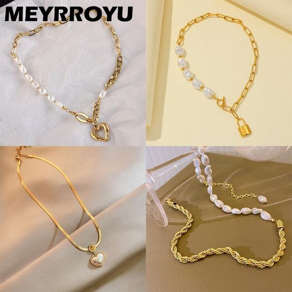 pendant necklaces meyrroyu stainless steel romantic pearl heart necklace for women 2 color choker 2021 trend party gift fashion jewelry, Silver
pendant necklaces meyrroyu stainless steel romantic pearl heart necklace for women 2 color choker 2021 trend party gift fashion jewelry, Silver