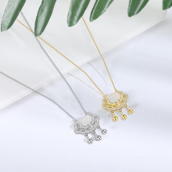 pendant necklaces national wind bell silver-plated necklace women's wishful lock light luxury moonstone clavicle chain
pendant necklaces national wind bell silver-plated necklace women's wishful lock light luxury moonstone clavicle chain