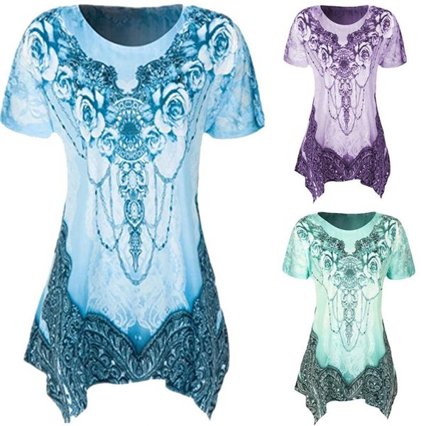 women's blouses & shirts plus size summer fashion print blouse casual ladies tunic tee female short sleeve shirt blusas femininas pull, White
women's blouses & shirts plus size summer fashion print blouse casual ladies tunic tee female short sleeve shirt blusas femininas pull, White