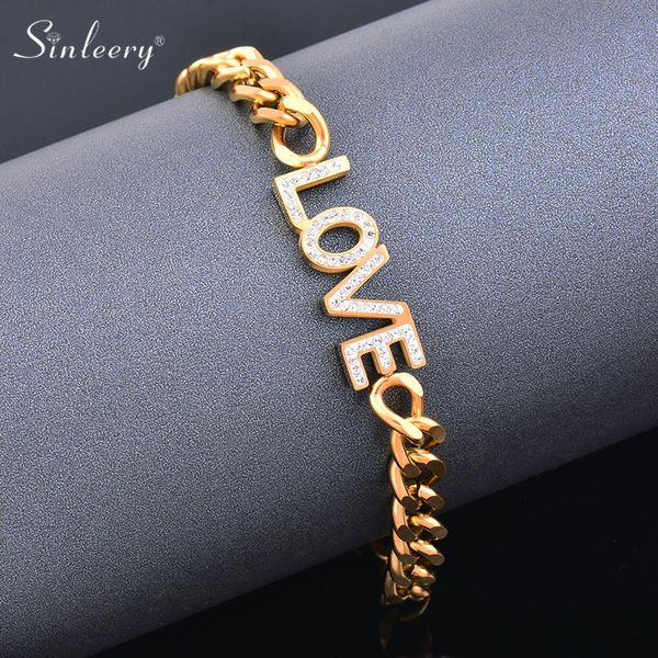 link, chain sinleery stainless steel bracelets yellow gold color pearl love letters pendants women fashion jewelry bijoux femme sl042 ssk, Black
link, chain sinleery stainless steel bracelets yellow gold color pearl love letters pendants women fashion jewelry bijoux femme sl042 ssk, Black