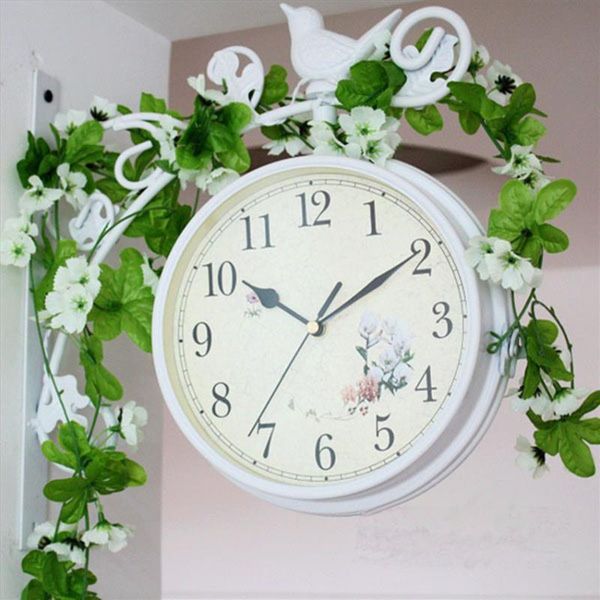 wall clocks rural style home decor clock wrought iron wall-mounted double-faced garden decoration white black colors
wall clocks rural style home decor clock wrought iron wall-mounted double-faced garden decoration white black colors