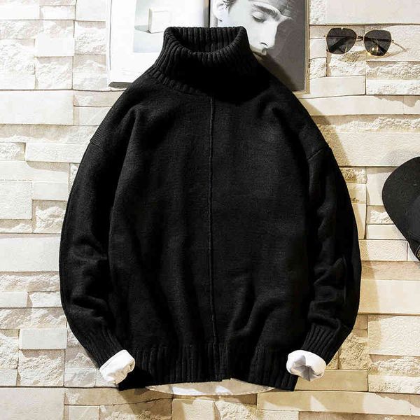 sweater knit 2021 men's autumn and winter youth t shirt student thickened turtleneck undercoat, White;black
sweater knit 2021 men's autumn and winter youth t shirt student thickened turtleneck undercoat, White;black