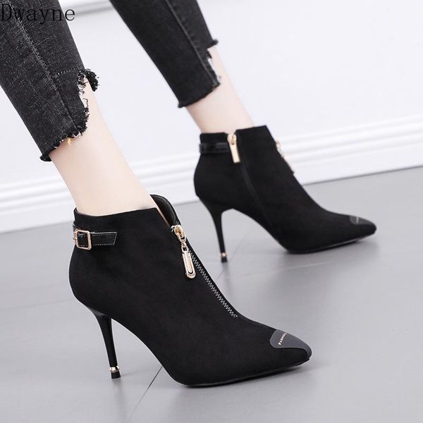 boots fashion short high heels 2021 autumn pointed zipper thin ankle -heel women's, Black
boots fashion short high heels 2021 autumn pointed zipper thin ankle -heel women's, Black