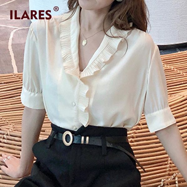 women's blouses & shirts ilares blouse women plus size shirt elegant vintage short sleeve chiffon clothes for, White
women's blouses & shirts ilares blouse women plus size shirt elegant vintage short sleeve chiffon clothes for, White