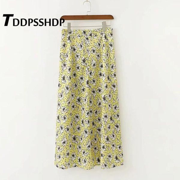 white flower and polka dot printing women skirt yellow color 2021 spring summer sweet female skirts1, Black
white flower and polka dot printing women skirt yellow color 2021 spring summer sweet female skirts1, Black